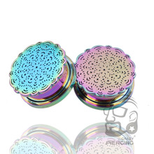 316L Surgical Stainless Steel Piercing Rainbow Flesh Tunnel Ear Gauge Plug Ear Expander Body Piercing Jewelry 2024 - buy cheap