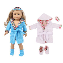 Pijamas para el hogar para niños, accesorio de ropa de muñeca americana de 43cm y 18 pulgadas, el mejor regalo de Navidad 2024 - compra barato