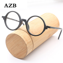 AZB Mens Wooden Retro Round Glasses Prescription for Women Myopia Hyperopia Wood Eyewear Optical Prescription Spectacles 2024 - buy cheap