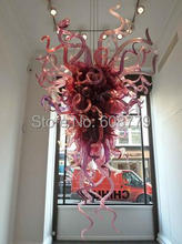 Free Shipping Elegant Modern Art Murano Glass Pink Rose Chandelier 2024 - buy cheap