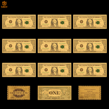 10 com 24k folha de ouro 1 dólar cédula banhada a ouro dinheiro coleção e presente corporativo 2024 - compre barato