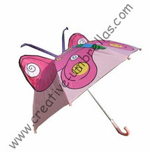 Детский мультяшный Зонт с животными-розовая бабочка, автоматическое открытие, металлический вал 8 мм, рвущиеся ребра, безопасные и экологичные Детские Зонты 2024 - купить недорого