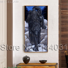 Алмазная живопись 5D "сделай сам", вышивка с изображением Черного Волка, квадратные Стразы для вышивки крестом, мозаика с изображением животных, рукоделие 2024 - купить недорого