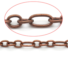 DoreenBeads-cadenas soldadas de eslabones, accesorios de cadenas de cobre antiguas para bricolaje, fabricación de joyas, 6,5x3,5mm/4x3,5mm,10M 2024 - compra barato