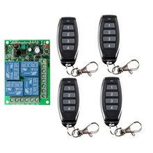 Múltiplo esperto dc 12v 10a 315/433 mhz 4ch 4 ch relé sem fio rf controle remoto interruptor receptor + 1 2 3 4 transmissor
