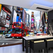 Обои beibehang на заказ, настенные 3d обои с изображением автобуса, времени Нью-Йорка, фона для телевизора, офиса, спальни 2024 - купить недорого