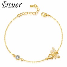 ERLUER charm bracelets for women Rose Gold Zircon Bee Adjustable Jewelry Girl crystal friendship bracelet fasion jewellery 2024 - buy cheap