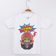 Camiseta de manga corta de feliz cumpleaños para niño, ropa de algodón para niño, Camiseta con estampado de mono de Hip hop, regalo para niño, Camisetas para niño 2019 2024 - compra barato