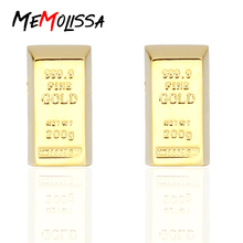 MeMolissa Luxury Gold Block shirt cufflinks for mens Brand cuff buttons fashion cuff links High Quality gemelos abotoaduras 2024 - купить недорого