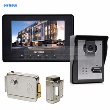 Видеодомофон DIYSECUR, устройство для домашней и офисной безопасности, 7 дюймов, 1 камера, 1 монитор, электрический замок 2024 - купить недорого
