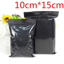 10*15 centímetros (4 "* 6") 100 pçs/lote Auto Vedação Ziplock Plástico Pacote Bolsa Zip Lock Reclosable Poly Preto Sacos De Armazenamento De Embalagens de Varejo 2024 - compre barato