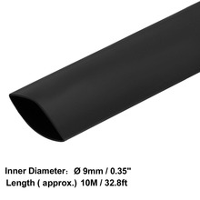 Uxcell-Tubo de aislamiento eléctrico de 9mm de diámetro, envoltura de manguito de Cable, Tubo termorretráctil 2:1, 10M, amarillo/verde/azul/negro 2024 - compra barato