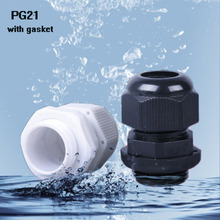 Pg21 5 peças glândula conduíte de nylon ip68 alta qualidade conexão de cabo 13-18mm com junta à prova d' água frete grátis 2024 - compre barato