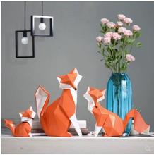Nordic modern abstract geometric fox crafts, desktop ornaments, creative office home decorations 2024 - buy cheap