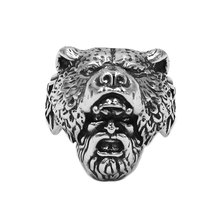 Anillo de acero inoxidable para hombre, joyería Vintage con diseño de oso Vikingo, Cráneo de Animal, nudo celta, anillo de regalo para hombre, SWR0843 2024 - compra barato