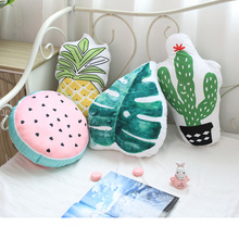 Pineapple Cactus Watermelon Fruits Plush Plant Toys Kawaii Cartoon Cute Stuffed Doll Cushion Girl Boy Anti Stress Pillow For Kid 2024 - buy cheap