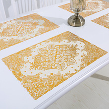 6pcs classical style printing environmental hot stamping place waterproof non-slip western table mat tablecloth pad jellyfish 2024 - buy cheap