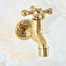 Wall Mounted Bathroom Mop Tap Golden Brass Faucet Single Cold Water Tape for Kitchen Sink Mop Pool Toilet Cold Bibcock Nav142 2024 - buy cheap