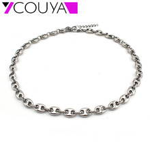 Women 316L stainless steel magnetic necklace health for women female 2017 new design 9mm width link necklace jewelry 2024 - buy cheap