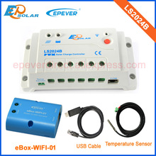 EPEVER-controlador PWM 20A 20amp LS2024B EPSolar, regulador de carga de batería, caja wifi, sensor de temperatura y cable USB 12v/24v 2024 - compra barato