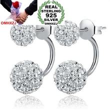 OMH Wholesale Fashion jewelry AAA zircon Full of drill kpop round ball beads star real 925 sterling silver Stud Earrings YS126 2024 - buy cheap