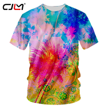 CJLM, nuevas camisetas Harajuku, gran oferta, para hombres, estampado 3d completo de flores, camisetas de hojas, camiseta de hombre Hip Hop de manga corta, camisetas casuales de cuello redondo, Unisex 2024 - compra barato