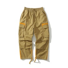Pantalones de chándal de cintura elástica para hombre, ropa de calle estilo Safari, harén, Hip Hop, con paneles plisados de múltiples bolsillos 2024 - compra barato