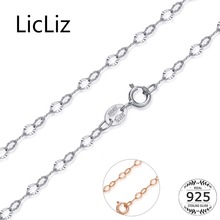 LicLiz-collar de cadena de eslabones para mujer, de Plata de Ley 925, 40cm, 45cm de largo, 2,5mm de ancho, joyería de oro rosa blanco LN9989 2024 - compra barato