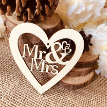 10pcs Heart Wooden Gift Tags Embellishments Mr&Mrs Laser Cut Wood Hanging Ornament Rustic Wedding Decoration Heart Hang Tag 2024 - buy cheap