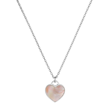 Mavis Hare Light Pink Real Seashell Heart Necklace Stainless steel 2cm Heart Shape Pendant with 45+5cm Link Chain as Women Gift 2024 - buy cheap