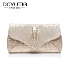 Freeshipping Lady Genuine Leather Clutch Bags Luxury Gold Crocodile Head Pattern Day Clutches For Women Real Leather Bags A055 2024 - buy cheap