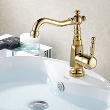 Luxury Gold Color Brass Deck Mount Bathroom Faucet Vanity Vessel Sinks Mixer Tap Cold And Hot Water Tap zgf003 2024 - buy cheap