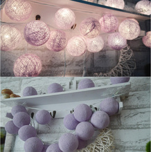 Lavender light purple 20pcs/set cottonball string lightts, party wedding home garden bedroom decor 2024 - buy cheap