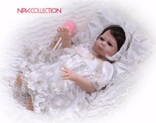 NPKCOLLECTION-Muñeca de bebé Reborn de silicona para niñas, juguete de bebé de 47cm 2024 - compra barato