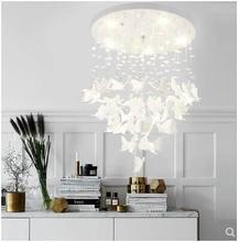 Butterfly chandelier Nordic restaurant bedroom simple modern creative porch cloakroom crystal ceiling Princess room lamp led 2024 - buy cheap