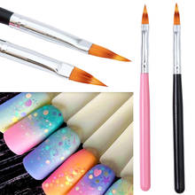 1pcs UV Gel Ombre Nail Brush Art Pink Pens Gradient Acrylic Gel   Drawing DIY Lines Pens Nail Art Manicure Tools Accessory LE882 2024 - buy cheap