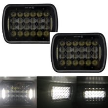 New Square 7x6" LED Headlights H4 Light For Jeep Wrangler YJ Cherokee Comanche 5x7" Auto DRL headlamp 5x7 Inch truck headlight 2024 - buy cheap