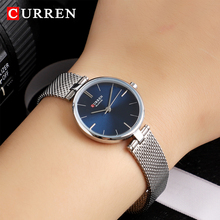 Curren-relógio de pulso feminino, modelo de luxo, malha de prata, aço inoxidável, quartzo, casual 2024 - compre barato