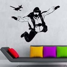 Sky Diving Sport Wall Art Decor - Boy's Bedroom Wall Decal Decoration , Kid's Wall Sticker - Skydiving Mural , Wallpaper 2024 - buy cheap