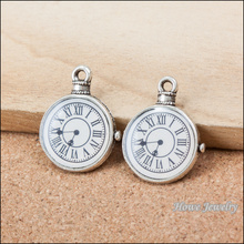 30pcs  vintage  steampunk clock enamel charm    Antique silver  Pendant  DIY European Style Jewelry Making  B239 2024 - buy cheap
