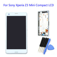 Pantalla LCD de montaje de digitalizador con pantalla táctil, Marco + herramientas para Sony Xperia Z3 Mini Compact D5803 D5833, Envío Gratis 2024 - compra barato