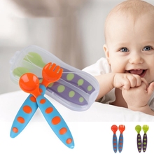 Portable Baby Gadgets Kids Spoon Forks Travel Transparent Tableware Box Storage Organizer Case Feeding Care Infants Utensils 2024 - buy cheap