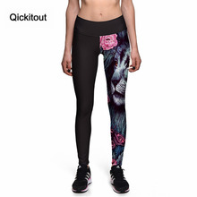 Qickitout Leggings 2016 New Sexy Fashion New Leggings Tiger Rose 3D Print Women Pants Trousers Ropa Mujer Plus size Drop ship 2024 - buy cheap