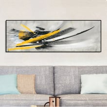 Pintura a óleo abstrata minimalista moderna, amarela e preta em tela, posteres e impressões, imagens de arte de parede para decoração de sala de estar 2024 - compre barato