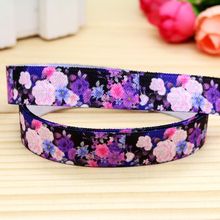 5/8'' Free shipping Fold Elastic FOE flowers printed headband headwear hairband diy decoration wholesale OEM P5380 2024 - buy cheap