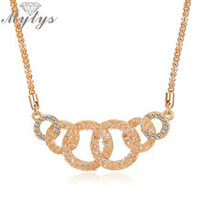 Mytys-Colgante de círculo de cristal de malla dorada, collar único con colgante, joyería GP, accesorio CN341 2024 - compra barato