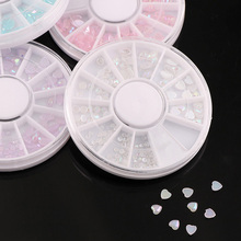 1 Wheel Acrylic AB Flatback Rhinestone Heart Nail Wheel Valentine's Day Manicure 3D Nail Art Decorations Nail Jewelry 2024 - buy cheap