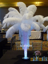 Pena de avestruz branca, 50 peças, 55-60cm, decoração de casamento, festa, aumento, comemoração decorativa 2024 - compre barato