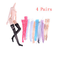 4 Pcs/lot Daily Casual Colourful Lace Socks Mixed Style Long Stockings Wear Clothes For   Doll Accessories Gifts Toy Random 2024 - buy cheap