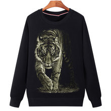 Men XL 3D Fleece Sweatshirts Autumn Winter Plus Size Pullover Fleeces Men's Thicked Hoody Tiger Cartoon Mens Tops Black XXXXXL 2024 - buy cheap